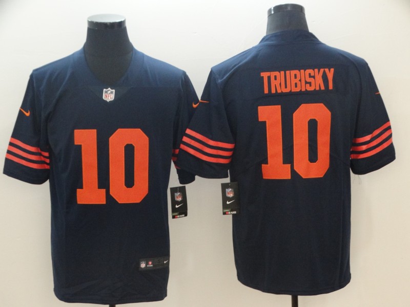 Men's Chicago Bears Mitch Trubisky #10 Navy Jersey